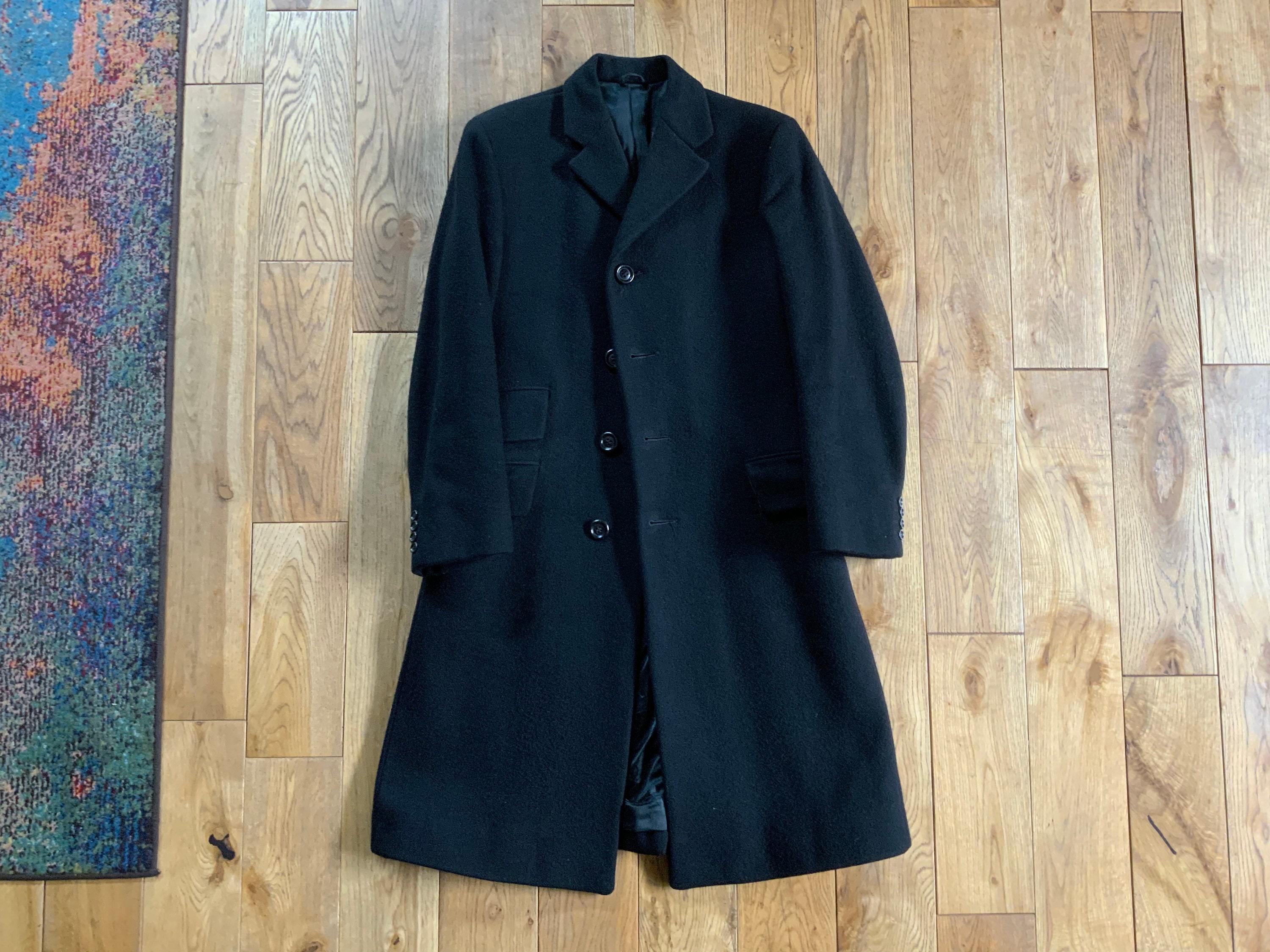 Sharp Edwardian Style 1960s Wool Bespoke Handmade Tailored Overcoat ...