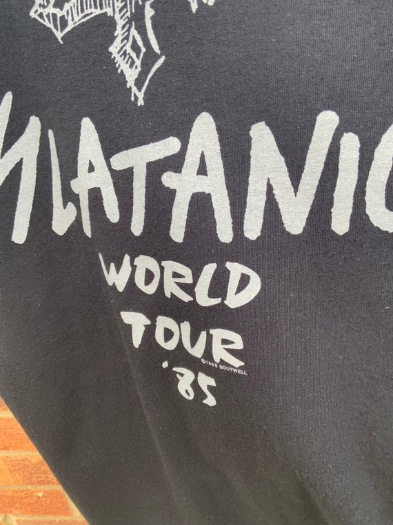 Repro 1985 Boutwell Slayer Slatanic Tour T Shirt Band Shirt Thrash