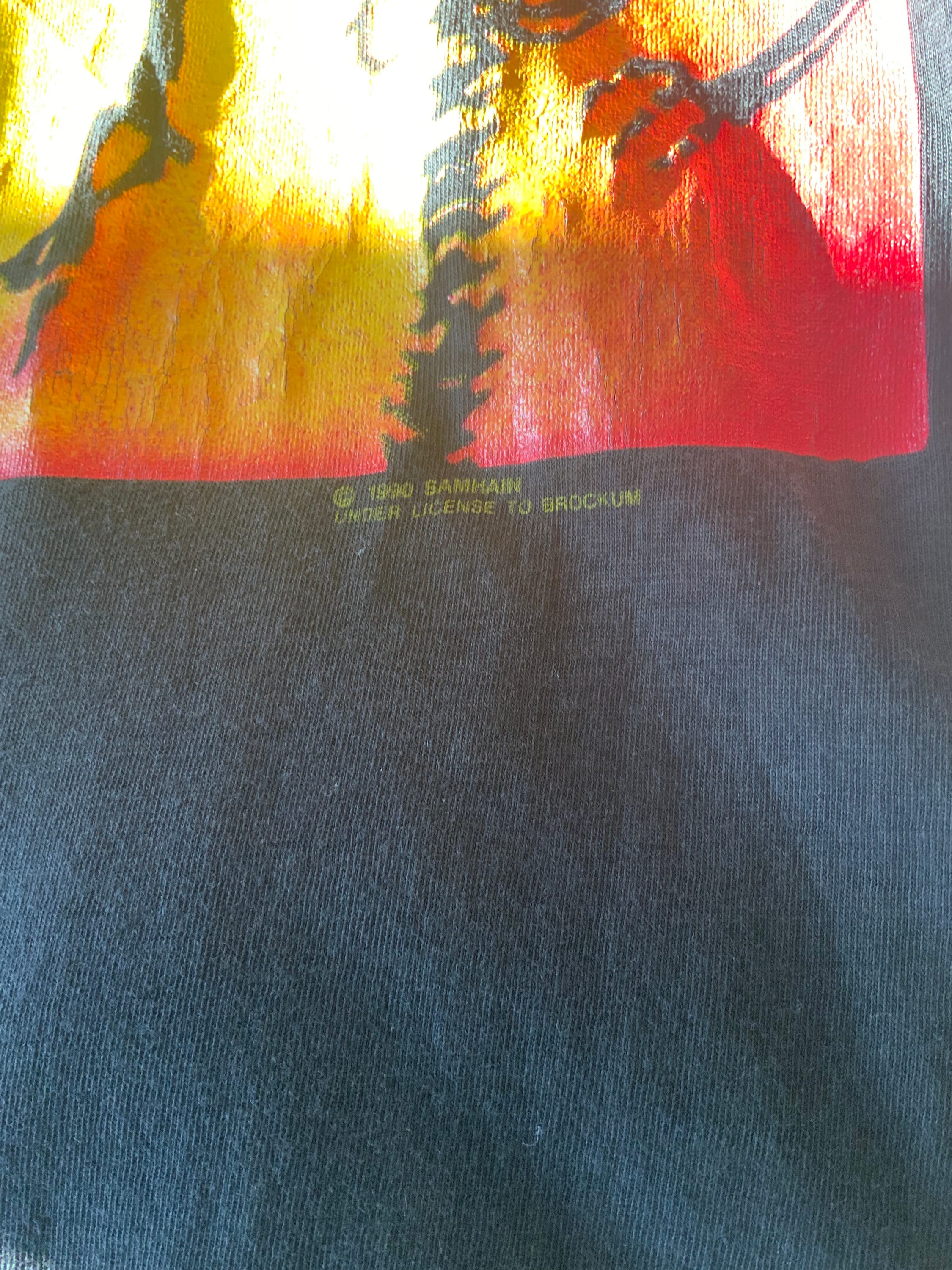 T-shirt Vintage Noir Samhain November Coming Fire - Taille S à 3XL - 100% Coton