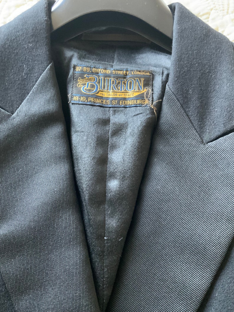 1920s/1930 Burtons vintage penguin tail coat swing coat frock coat dinner suit jacket silk lined fred astaire great gatsby roaring twenties image 3
