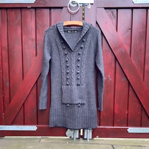 Zara 3/4 Zopfmuster Zipfel Husaren Hexe Kapuzenpullover Oberteil groß Gothic Halloween Druid Winter warm Herbst Herbst