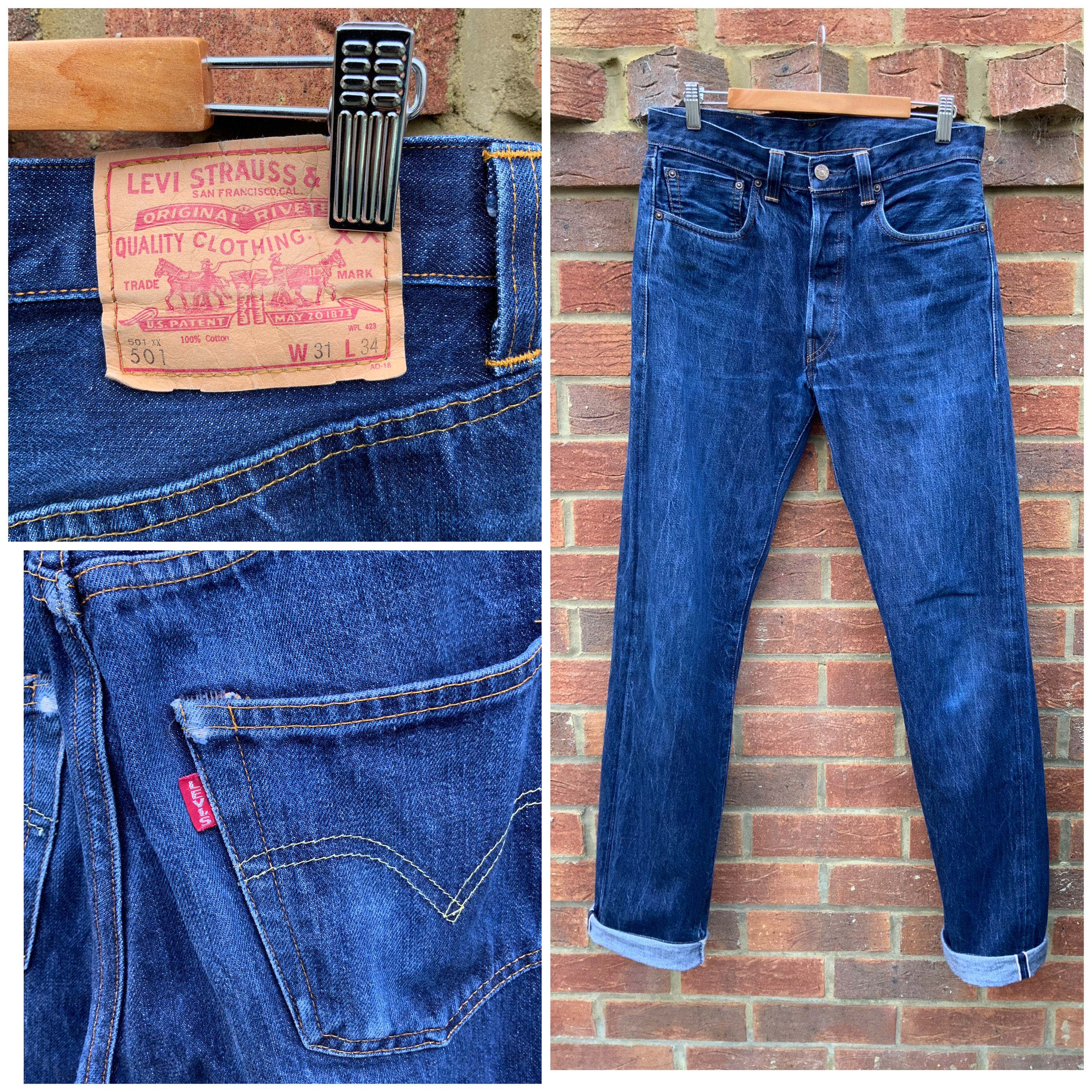 Size 28 Vintage Levis 501XX LVC Japan Distressed Denim Faded -  UK