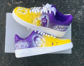 Benutzerdefinierte Lakers Nike AF1 - handbemaltes Basketballteam, benutzerdefinierter Nike Sneaker individuell, Urlaubs- und Geburtstagsgeschenk, personalisierte Schuhe