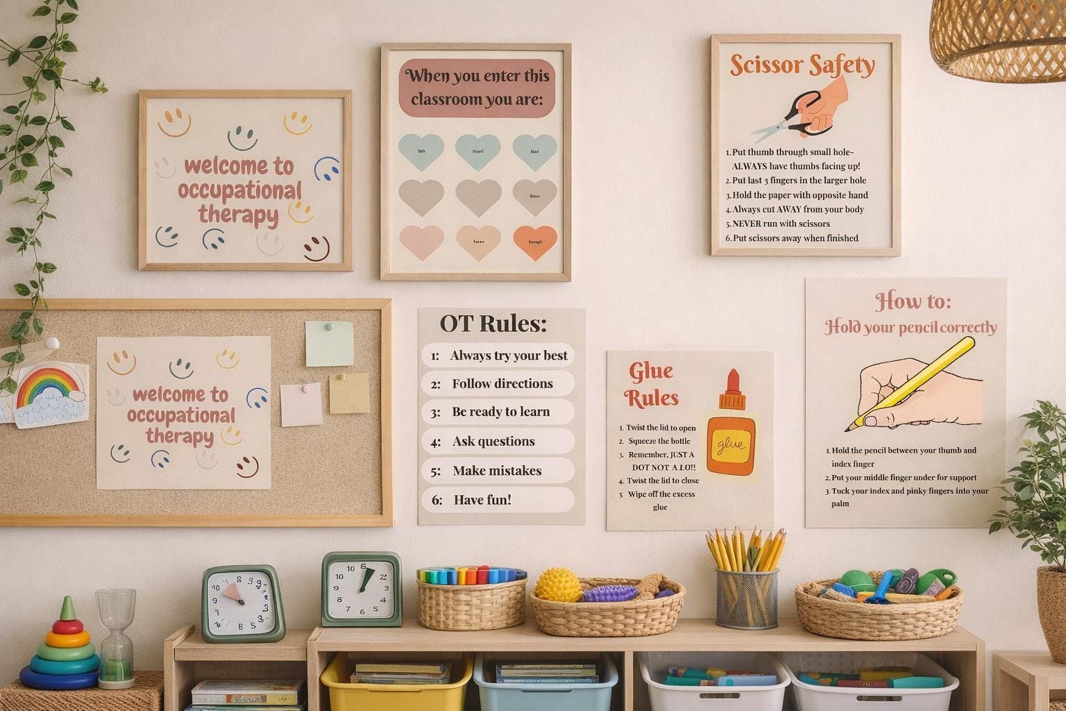 Occupational Therapy Classroom Posters | School OT Decor, Rules, Pencil ...