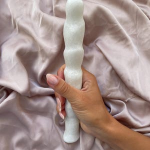 Hand Carved Naxos Marble Sculpture Ocean Waves Greek Marble Art Abstract Wave Statue Minimalist White Stone Handmade Decor by Goshe