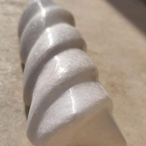 Hand Carved Naxos Marble Sculpture Whisper of the Aegean Spiral Greek Marble Art Abstract Wave Statue Minimalist Handmade Decor by Goshe