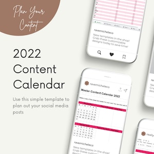 2022 Editable Social Media Calendar | Weekly Social Media Content Schedule | Monthly Content | Digital Media Manager