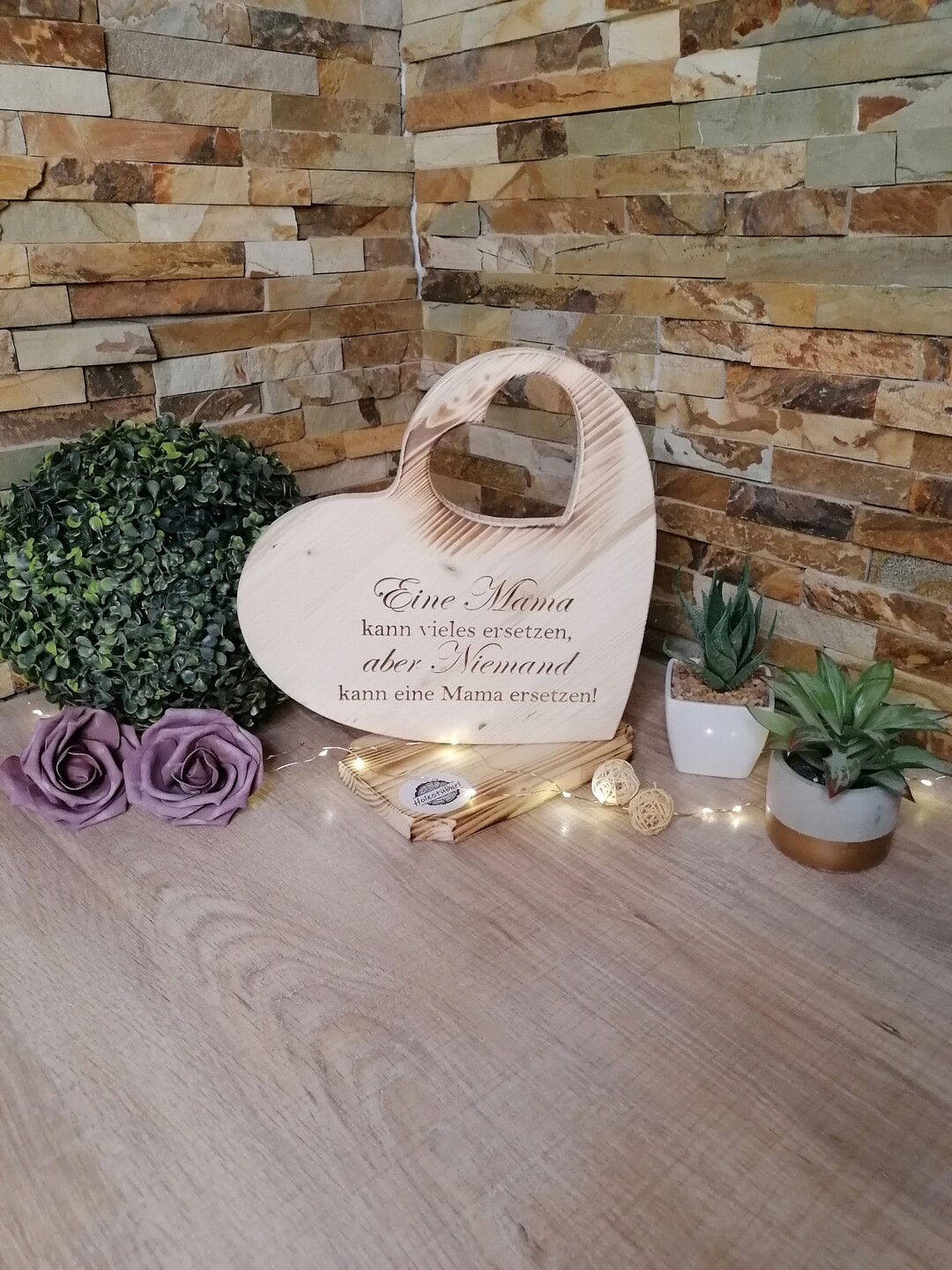 Deko Herz mit Spruch Einen Mama kann vieles Etsy.de