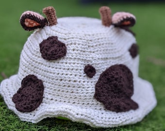 Crochet Cow Bucket Hat