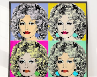 Warhol Dolly Parton Pop Art Print | 80's Art | Retro Poster
