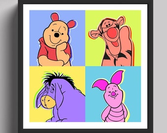 Winnie the Pooh Pop Art Print: Tigger, Piglet, Eeyore
