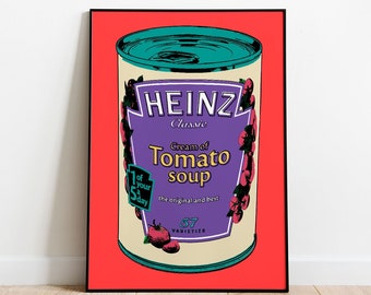 Warhol Heinz Tomato Soup Can Pop Art Print: Kitchen Wall Decor