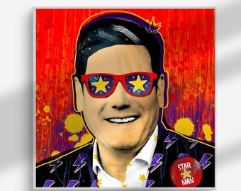Warhol Keir Starmer Pop Art Print: Labour 'Star Man' Poster