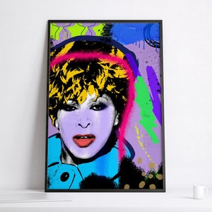Warhol Tina Turner Pop Art Print | Graffiti Music Street Art | Wall Art | Music Icons | Tina Turner Tribute Poster