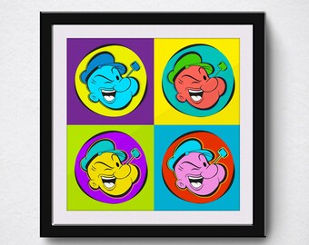 Warhol Popeye Print: Pop Art Comic Poster
