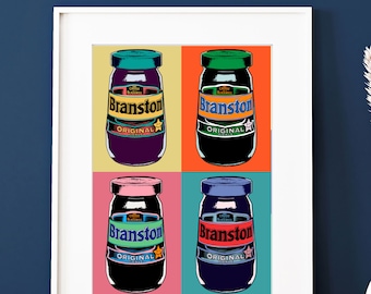 Warhol Branston Pickle Pop Art Print: Kitchen Wall Decor