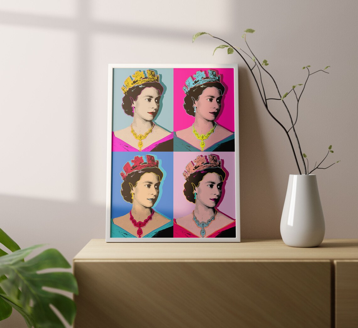 Warhol Queen Elizabeth Pop Art Print Royal Jubilee Art | Etsy