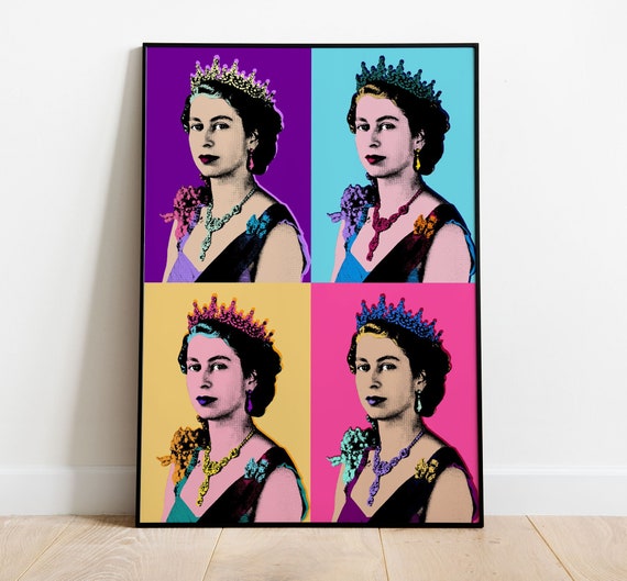 Warhol Queen Elizabeth Pop Art Print Commemorative Art - Etsy UK