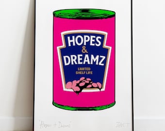 Baked Beans Pop Art Print: Warhol Parody, Signed Giclee
