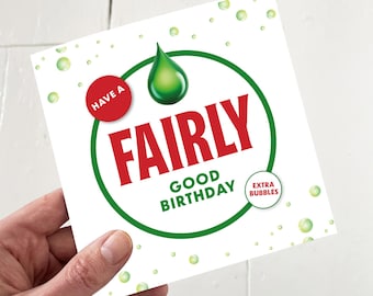 Fairy Liquid Parody Birthday Card: Cheeky Square Greetings Card