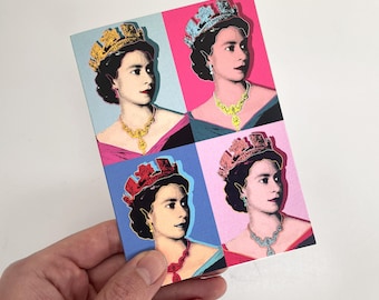 Warhol Queen Elizabeth A6 Pop Art Greetings Card | Royal Commemorative Art