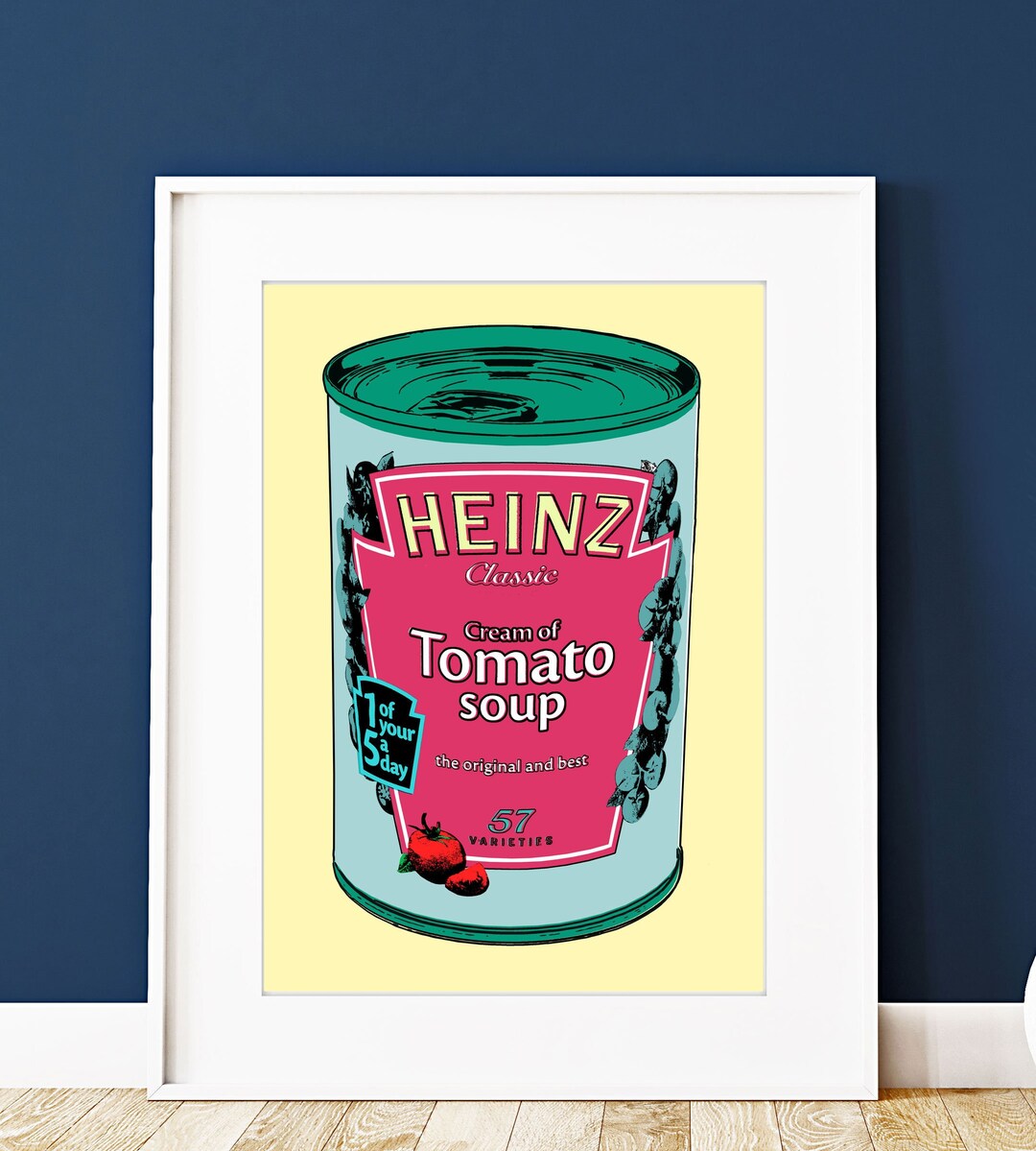 Warhol Tomato Soup Pop Art Print Kitchen Pop Art British Wall Art