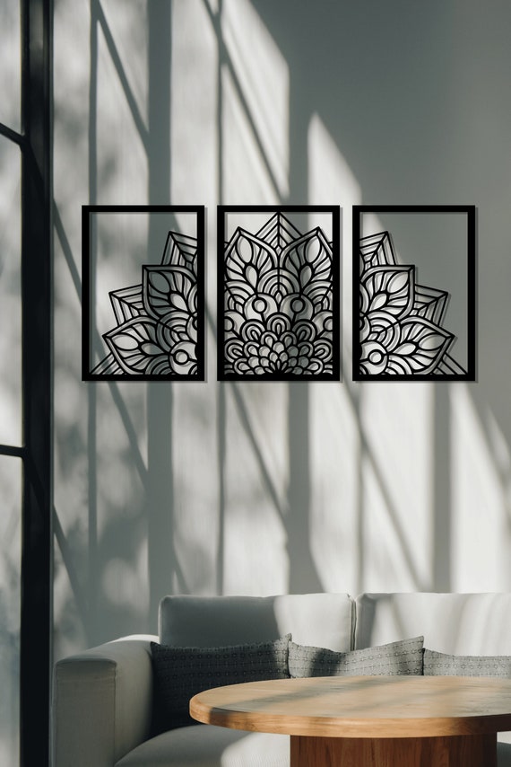 Mandala Flower Metal Wall Art Wall Decor Wall Hanging Etsy