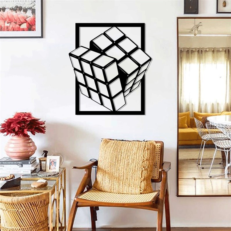 Rubik's Cube Cube Wall Art Laser Cut Svg Dxf Pdf Etsy