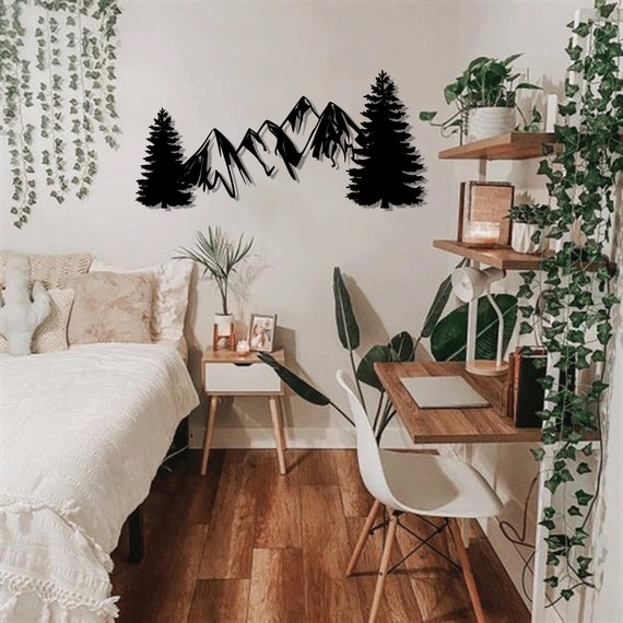 Mountain Forest Metal Wall Art Wall Decor Wall Hanging Etsy