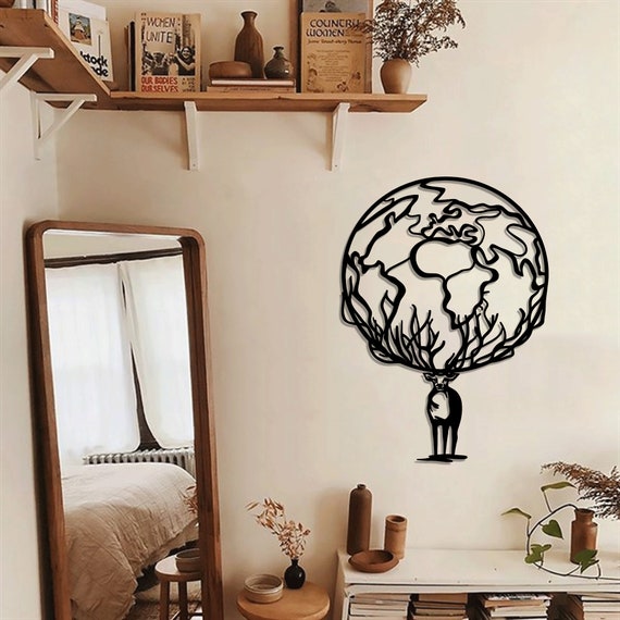 World Globe Metal Wall Art Wall Decor Wall Hanging Wall Etsy