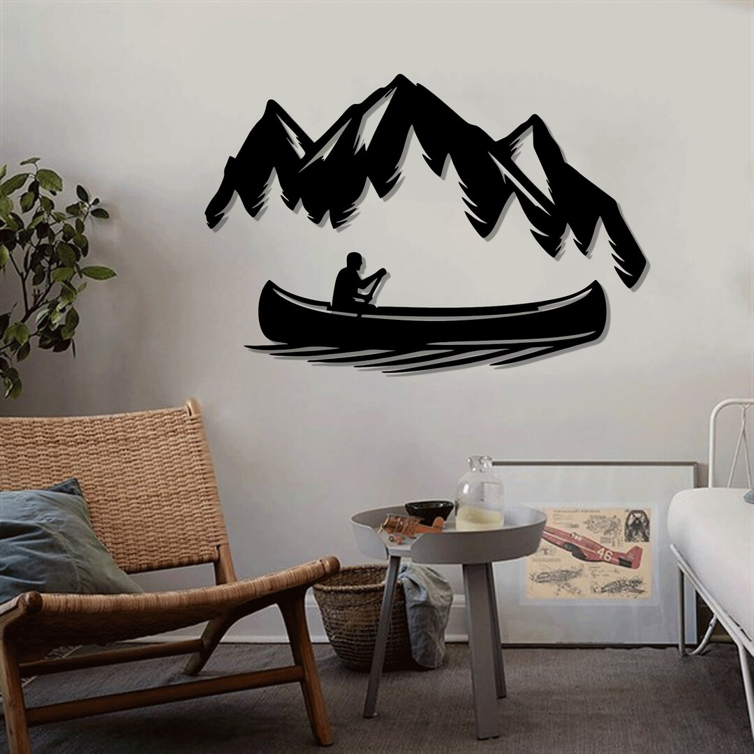 Lake Canoe Svg Laser Cut Files Dxf Glowforge Printable Wall - Etsy