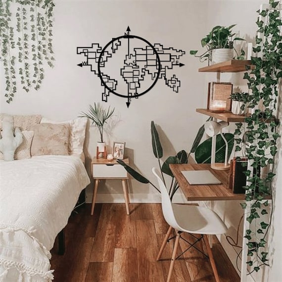 World Globe Metal Wall Art Wall Decor Wall Hangingwall Etsy