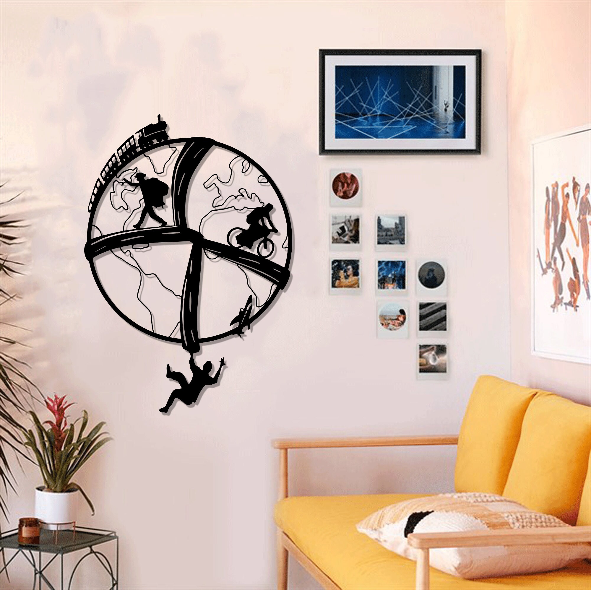 World Globe Wall Art Laser Cut Svg Dxf Pdf Silhouette File Etsy Canada