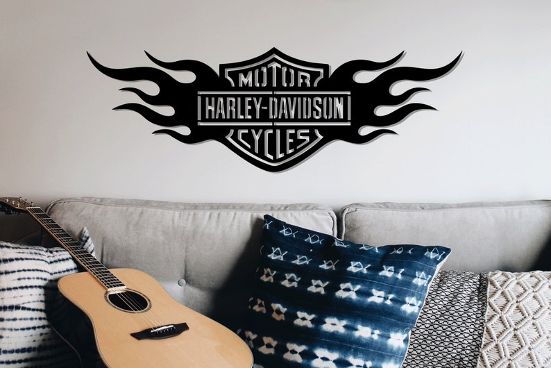 Harley Davidson Laser Cut Dxf Files Wall Art Sticker Engraving Etsy