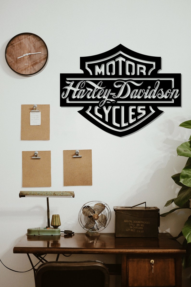 Harley Davidson Laser Cut Dxf Files Wall Art Sticker Engraving Etsy