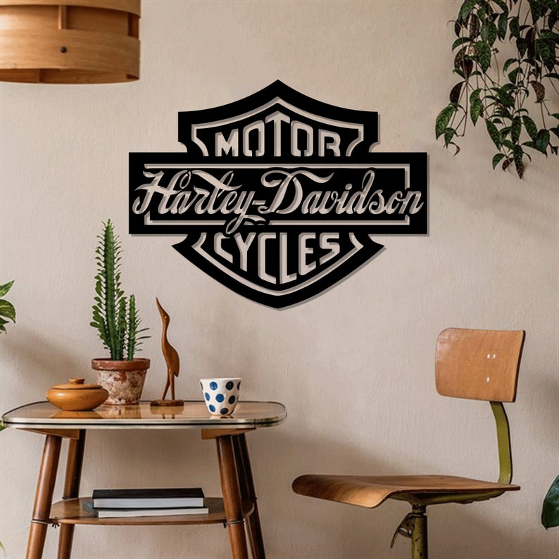 Harley Davidson Laser Cut Dxf Files Wall Art Sticker Engraving Etsy