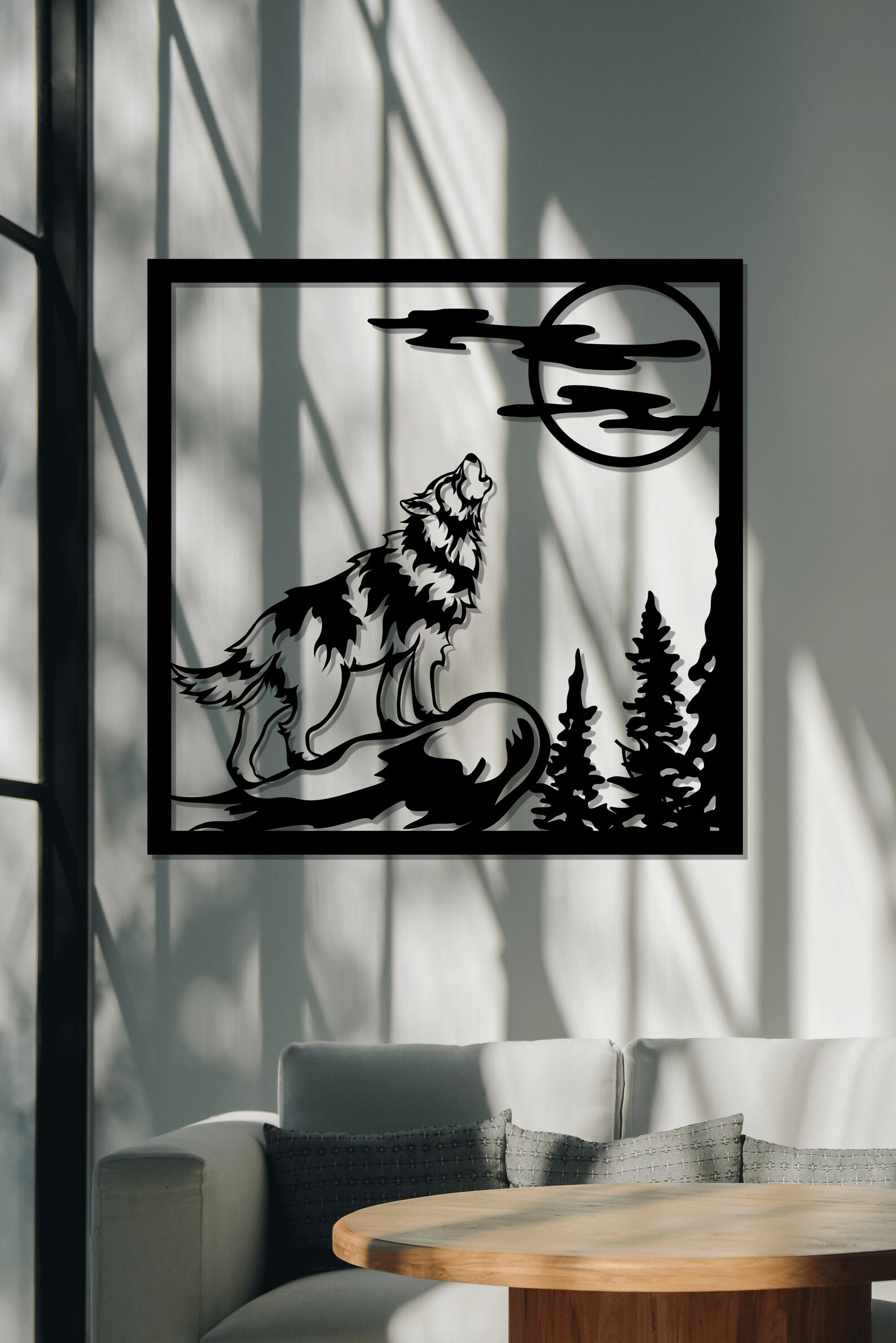 Howling Wolf Metal Wall Art Wall Decor Wall Hanging Wall Etsy