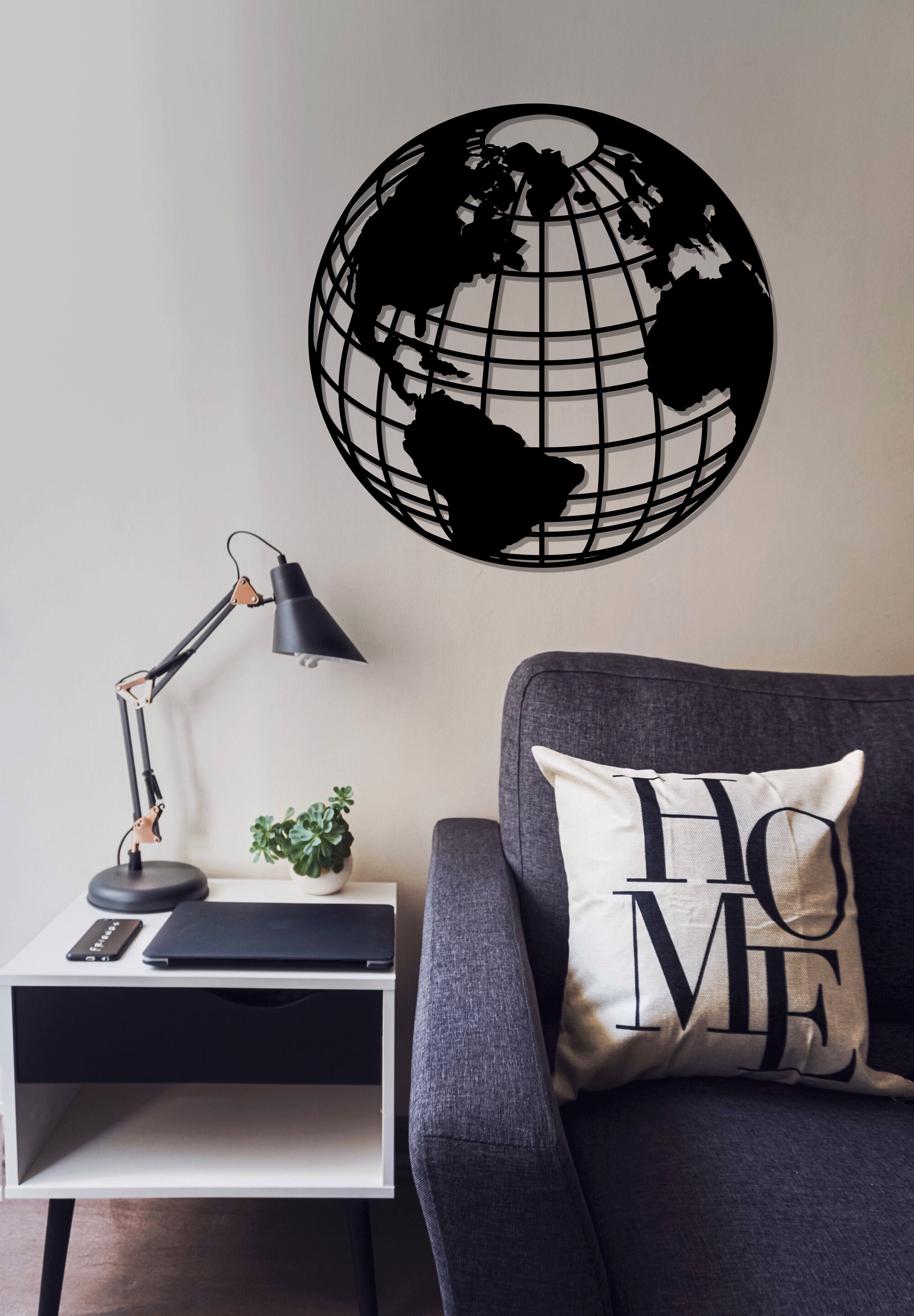 World Globe Wall Art Laser Cut Svg Dxf Pdf Silhouette File Etsy Australia