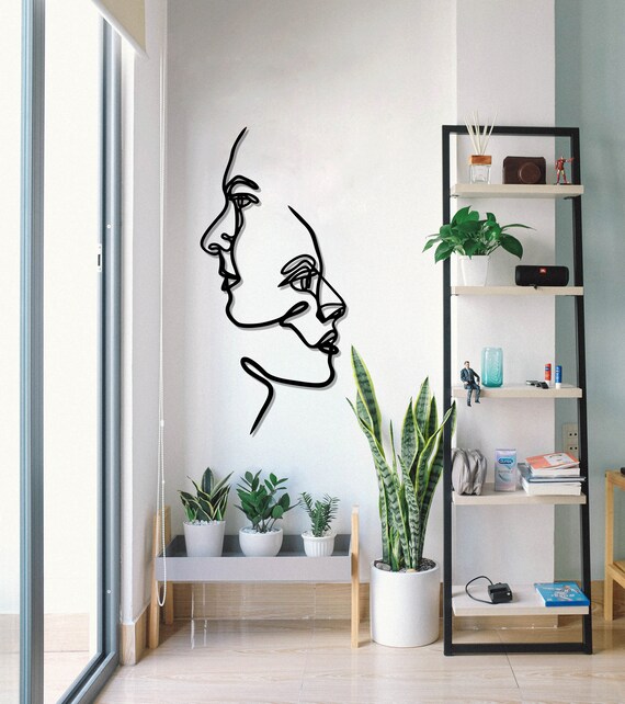 Two Faces Metal Wall Art Wall Decor Wall Hangingwall Decor Etsy