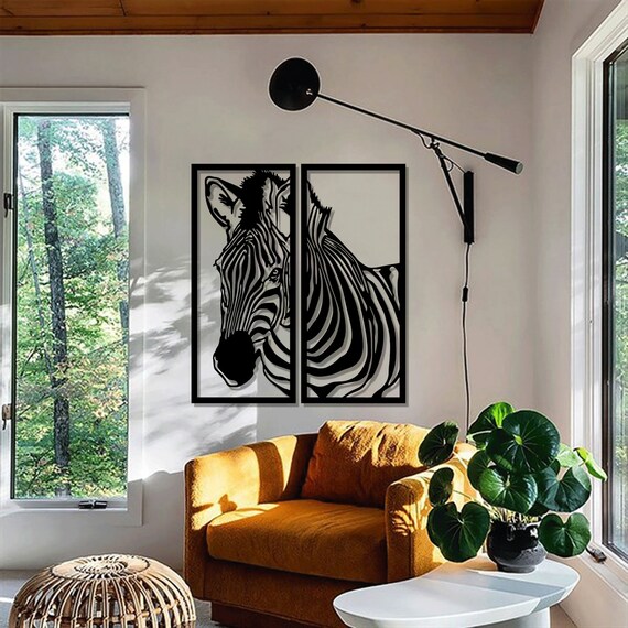 Zebra Metal Wall Art Wall Decor Wall Hanging Wall Decor Etsy