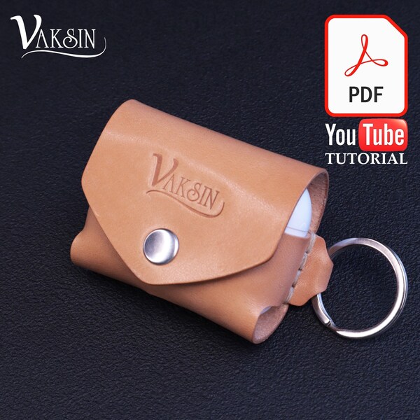 DIY Leather AirPods Case Download PDF Pattern With Video Tutorial/Best Gift For Him & Her/Bifold Wallet/Leathercraft Pattern/ Vaksin Leather