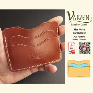 The Mary Wallet patrón pdf, patrón cuero pdf, patrón tarjetero, patrón billetera compacta, plantilla billetera tarjeta, billetera delgada pdf, Vaksin