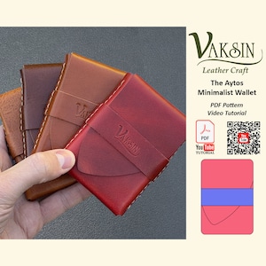 Patrón billetera Aytos, plantilla billetera cuero, patrón tarjetero, patrón monedero, patrón cuero PDF, patrón billetera compacta, Vaksin