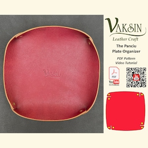 Stitchless Leather Panciu Tray PDF pattern, leather tray template, leather tray pdf, box tray pattern, leather pattern pdf, valet tray pdf
