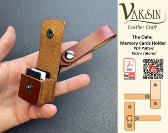 Leather SD Cardholder PDF Pattern, Oahu Memory Card Case