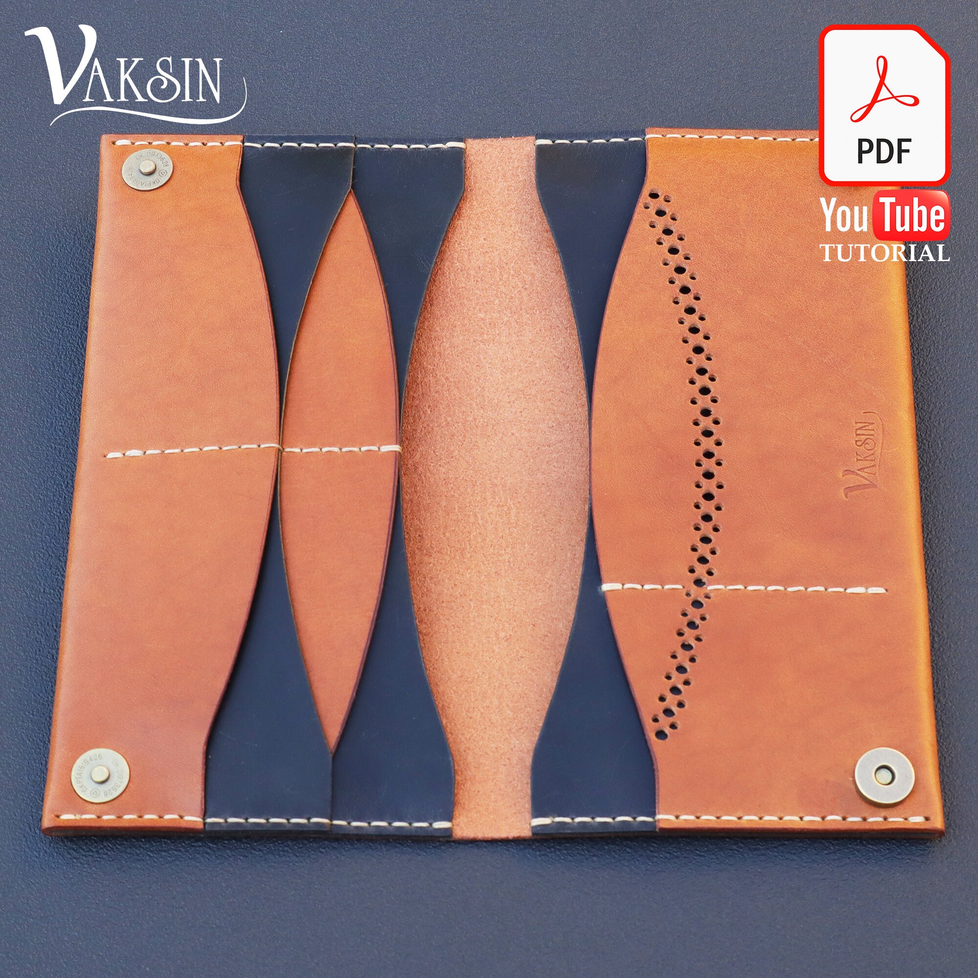 DIY Leather Long Wallet Download PDF Pattern With Video Tutorial / Best