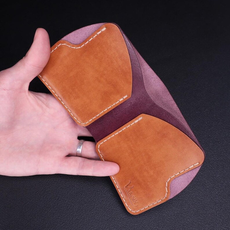 Handmade Bifold Wallet, Vegetable Tanned ITALICO Leather, Thin Card ...
