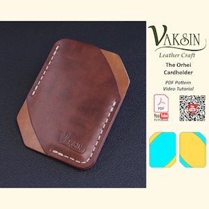 El patrón tarjetero de cuero Orhei, patrón tarjetero compacto patrón billetera de cuero pdf, plantilla de billetera de tarjeta de cuero, Vaksin Leather