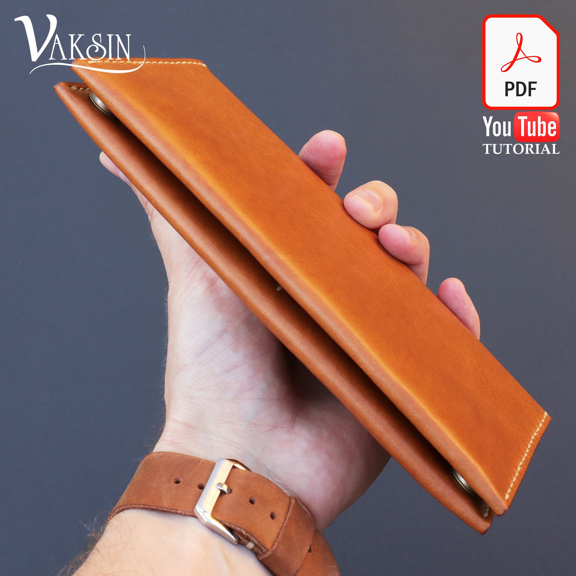 DIY Leather Long Wallet Download PDF Pattern With Video Tutorial / Best