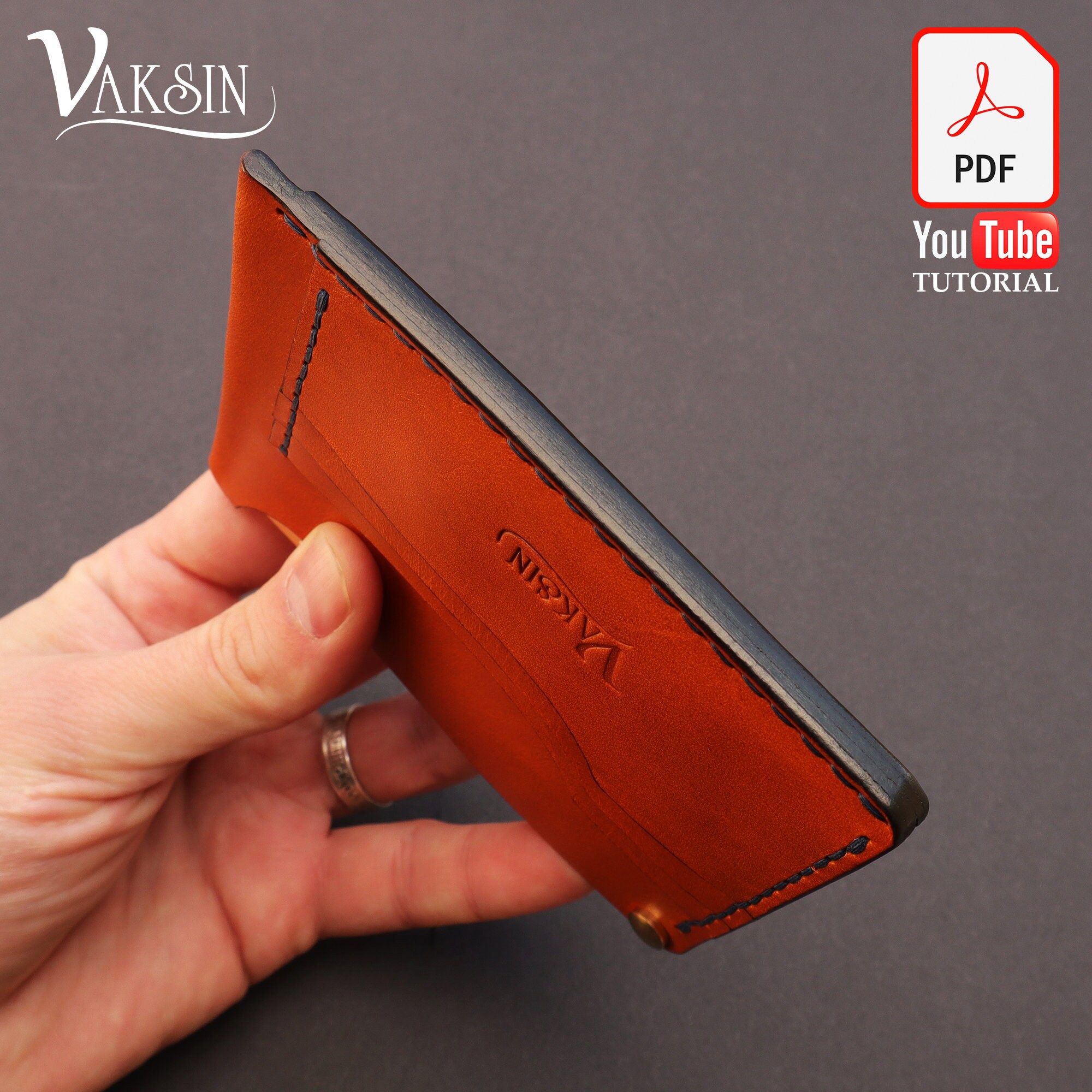 DIY Leather Wallet With A Sliding Pocket Download PDF Pattern With